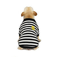 Dog Cat Sweatshirt Stripes Leisure Cute Dailywear Casual / Daily Winter Dog Clothes Puppy Clothes Dog Outfits Warm Black Red Costume for Girl and Boy Dog Padded Fabric S M L XL XXL miniinthebox