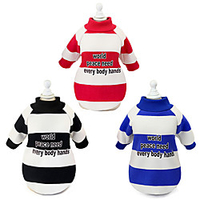 Dog Cat Sweatshirt Stripes Solid Colored Stripes Dailywear Casual / Daily Winter Dog Clothes Puppy Clothes Dog Outfits Warm Black Red Blue Costume for Girl and Boy Dog Padded Fabric S M L XL XXL miniinthebox