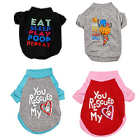 Dog Cat T-shirts Puppy Clothes Dog clothes Word / Phrase Letter Number Slogan Princess Cute Sweet Traveling Casual / Daily Dog Clothes Puppy Clothes Dog Outfits Breathable Black Red Blue Costume miniinthebox
