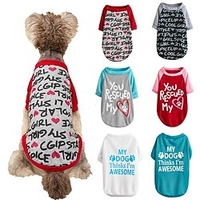 Dog Cat T-shirts Vest Dog clothes Heart Letter Number Slogan Princess Casual / Sporty Euramerican Sports Holiday Dog Clothes Puppy Clothes Dog Outfits White Black Grey Costume for Girl and Boy Dog miniinthebox