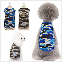 Dog Cat Vest Camo / Camouflage Elegant Adorable Cute Dailywear Casual / Daily Dog Clothes Puppy Clothes Dog Outfits Breathable Blue Green Costume for Girl and Boy Dog Polyster S M L XL XXL miniinthebox