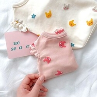 Dog Cat Vest Cartoon Fashion Cute Casual / Daily Outdoor Dog Clothes Puppy Clothes Dog Outfits Soft White Rosy Pink Costume for Girl and Boy Dog Cotton XS S M L XL miniinthebox