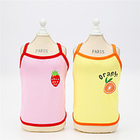 Dog Cat Vest Fruit Cute Dailywear Casual / Daily Dog Clothes Puppy Clothes Dog Outfits Breathable Red Pink Orange Costume for Girl and Boy Dog Padded Fabric XS S M L XL XXL miniinthebox