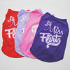 Dog Cat Vest Letter Number Cute Sweet Dailywear Casual / Daily Dog Clothes Puppy Clothes Dog Outfits Breathable Purple Red Fuchsia Costume for Girl and Boy Dog Cotton XS S M L miniinthebox