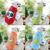Dog Cat Vest Solid Colored Character Animal Adorable Cute Dailywear Casual / Daily Dog Clothes Puppy Clothes Dog Outfits Green Blue Orange Costume for Girl and Boy Dog Cotton XS S M L XL XXL miniinthebox
