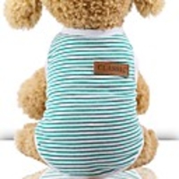 Dog Cat Vest Stripes Casual / Daily Simple Style Dog Clothes Black / White Purple Red Costume Cotton XS S M L XL XXL