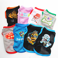 Dog Cat Vest Word / Phrase Mesh Bone Funny Cute Halloween Dailywear Dog Clothes Puppy Clothes Dog Outfits Breathable Blue / Yellow White / Red Red Costume for Girl and Boy Dog Polyester Mesh XS S M L miniinthebox