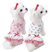 Dog Cat Wedding Dress Puppy Clothes Dog clothes Embroidered Princess Flower Princess Lolita Sweet Casual / Daily Weekend Dog Clothes Puppy Clothes Dog Outfits Breathable White Pink Costume for Girl miniinthebox