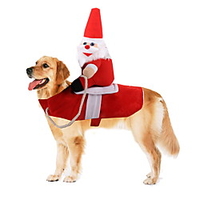 Dog Christmas Costume Christmas Santa Claus Cosplay Funny Christmas Party Winter Dog Clothes Puppy Clothes Dog Outfits Red Costume Baby Small Dog for Girl and Boy Dog Polyster S M L XL / Large Dog miniinthebox