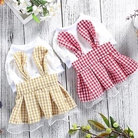 Dog Clothes Pet Summer Plaid Skirt Bichon Pomeranian Spring and Summer Dress Princess Dress Thin Section miniinthebox