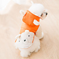 Dog Coat Bear Fashion Casual / Daily Outdoor Winter Dog Clothes Puppy Clothes Dog Outfits Breathable Orange Costume for Girl and Boy Dog Nylon Fiber XS S M L XL XXL