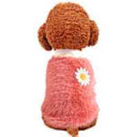 Dog Coat Character Flower Casual / Daily Cute Casual / Daily Winter Dog Clothes Warm Yellow Pink Yellow and Green Costume Polyster XS S M L XL