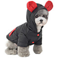 Dog Coat Color Block Casual / Sporty Cute Casual / Daily Winter Dog Clothes Breathable Black Red Costume Polyster S M L XL XXL
