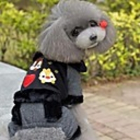 Dog Coat Dog Clothes Black Costume Cotton XS S M L XL