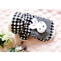 Dog Coat Dog Clothes Stripes Check Animal Black Padded Fabric Cotton Fabric Costume For Winter Unisex Keep Warm Leisure Cute