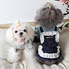 Dog Coat Dress Bowknot Cute Casual / Daily Winter Dog Clothes Warm Blue Gray Costume Fabric XS S M L XL
