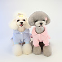 Dog Coat Dress Character Bear Casual / Sporty Cute Casual / Daily Winter Dog Clothes Breathable Blue Pink Costume Cotton S M L XL XXL