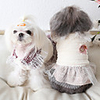 Dog Coat Dress Color Block Cute Casual / Daily Winter Dog Clothes Warm Red Pink Costume Fabric XS S M L XL