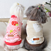 Dog Coat Flower Sweet Cute Casual / Daily Winter Dog Clothes Warm Pink Coffee Costume Fabric XS S M L XL