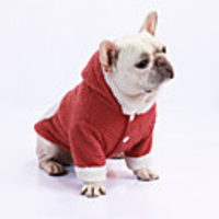 Dog Coat Hoodie Color Block Casual / Sporty Cute Casual / Daily Winter Dog Clothes Breathable Red Blue Costume Fleece M L XL XXL XXXL XXXXL
