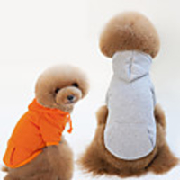Dog Coat Hoodie Hooded Shirts Solid Colored Thin fleece Casual / Daily Dog Clothes Puppy Clothes Dog Outfits Warm White Black Red Costume for Girl and Boy Dog Cotton S M L XL XXL