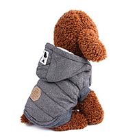 Dog Coat Hoodie Puppy Clothes Solid Colored Classic British Keep Warm Outdoor Winter Dog Clothes Puppy Clothes Dog Outfits Blue Gray Costume for Girl and Boy Dog Cotton S M L XL XXL miniinthebox