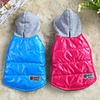 Dog Coat Hoodie Solid Colored Casual / Daily Keep Warm Outdoor Winter Dog Clothes Breathable Red Blue Costume Cotton S M L XL