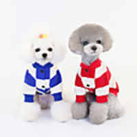 Dog Coat Hoodie Stripes Casual / Sporty Fashion Casual / Daily Winter Dog Clothes Breathable Black Red Blue Costume Cotton S M L XL XXL