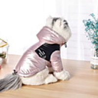 Dog Coat Jacket Color Block Casual / Sporty Fashion Casual / Daily Winter Dog Clothes Breathable Blue Pink Silver Costume Cotton S M L XL XXL