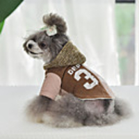 Dog Coat Jacket Letter Number Classic Style Casual / Daily Outdoor Winter Dog Clothes Puppy Clothes Dog Outfits Breathable Blue Khaki Green Costume for Girl and Boy Dog Cotton S M L XL XXL