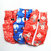 Dog Coat Jacket Santa Claus Gingerbread Men Cute Christmas Casual / Daily Winter Dog Clothes Puppy Clothes Dog Outfits Breathable White / Red Red Blue Costume for Girl and Boy Dog Polyster XS S M L XL