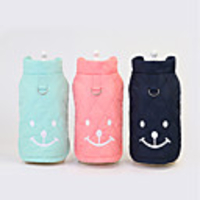 Dog Coat Jacket Smile Face Cute Thick Velvet Casual / Daily Winter Dog Clothes Puppy Clothes Dog Outfits Breathable Blue Pink Green Costume for Girl and Boy Dog Fleece S M L XL XXL