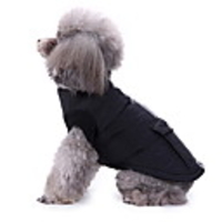 Dog Coat Jacket Solid Colored Cool Casual / Daily Winter Dog Clothes Warm Black Red Fuchsia Costume Cotton Polyster S M L XL