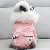 Dog Coat Jacket Solid Colored Cute Casual / Daily Outdoor Winter Dog Clothes Puppy Clothes Dog Outfits Breathable Pink Silver Costume for Girl and Boy Dog Cotton S M L XL XXL
