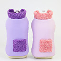 Dog Coat Jacket Solid Colored Cute Thick Velvet Casual / Daily Winter Dog Clothes Puppy Clothes Dog Outfits Breathable Purple Pink Costume for Girl and Boy Dog Fleece S M L XL XXL