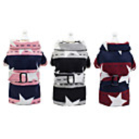 Dog Coat Jacket Stars British Gentle Casual / Daily Winter Dog Clothes Puppy Clothes Dog Outfits Breathable Red Pink Gray Costume for Girl and Boy Dog Fleece S M L XL XXL
