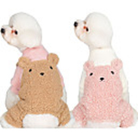 Dog Coat Jumpsuit Bear Cute Thick Velvet Casual / Daily Outdoor Winter Dog Clothes Puppy Clothes Dog Outfits Breathable Pink Beige Coffee Costume for Girl and Boy Dog Cotton XS S M L XL