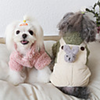 Dog Coat Jumpsuit Bear Thick Velvet Casual / Daily Winter Dog Clothes Warm Green Beige Costume Fabric XS S M L XL