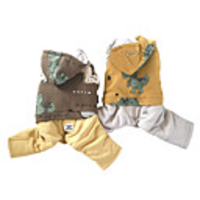 Dog Coat Jumpsuit Cartoon Adorable Casual / Daily Outdoor Winter Dog Clothes Puppy Clothes Dog Outfits Breathable Yellow Green Coffee Costume for Girl and Boy Dog Cotton S M L XL XXL
