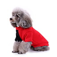 Dog Coat Jumpsuit Color Block Cool Casual / Daily Winter Dog Clothes Warm Red Blue Costume Polyster S M L XL