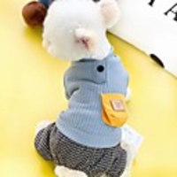 Dog Coat Jumpsuit Color Block Cute Casual / Daily Winter Dog Clothes Puppy Clothes Dog Outfits Breathable Yellow Blue Costume for Girl and Boy Dog Cotton S M L XL XXL
