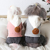 Dog Coat Jumpsuit Color Block Cute Casual / Daily Winter Dog Clothes Warm Pink Gray Costume Fabric XS S M L XL