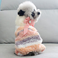 Dog Coat Jumpsuit Color Block Cute Thick Velvet Casual / Daily Outdoor Winter Dog Clothes Puppy Clothes Dog Outfits Breathable Blue Pink Costume for Girl and Boy Dog Cotton S M L XL XXL