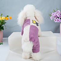 Dog Coat Jumpsuit Color Block Cute Thick Velvet Casual / Daily Outdoor Winter Dog Clothes Puppy Clothes Dog Outfits Breathable Purple Blue Costume for Girl and Boy Dog Fleece S M L XL XXL