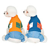 Dog Coat Jumpsuit Color Block Stylish Fashion Casual / Daily Outdoor Winter Dog Clothes Puppy Clothes Dog Outfits Breathable Blue Orange Costume for Girl and Boy Dog Cotton XS S M L XL