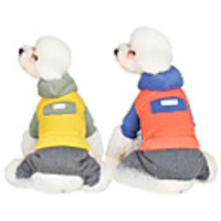 Dog Coat Jumpsuit Color Block Stylish Fashion Casual / Daily Outdoor Winter Dog Clothes Puppy Clothes Dog Outfits Breathable Yellow Orange Costume for Girl and Boy Dog Cotton XS S M L XL