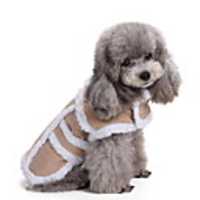 Dog Coat Jumpsuit Dog Clothes Solid Colored Yellow Brown Cotton Costume For Winter Casual / Daily