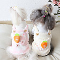 Dog Coat Jumpsuit Fruit Thick Velvet Casual / Daily Winter Dog Clothes Warm Yellow Blue Pink Costume Fabric XS S M L XL