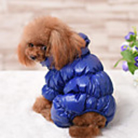 Dog Coat Jumpsuit Jacket Solid Colored Casual / Daily Keep Warm Outdoor Winter Dog Clothes Warm Black Red Dark Blue Costume Down Cotton XS S M L XL XXL