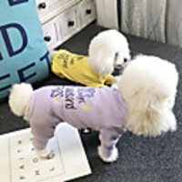 Dog Coat Jumpsuit Letter Number Casual / Sporty Cute Casual / Daily Winter Dog Clothes Breathable Purple Yellow Red Costume Cotton S M L XL XXL